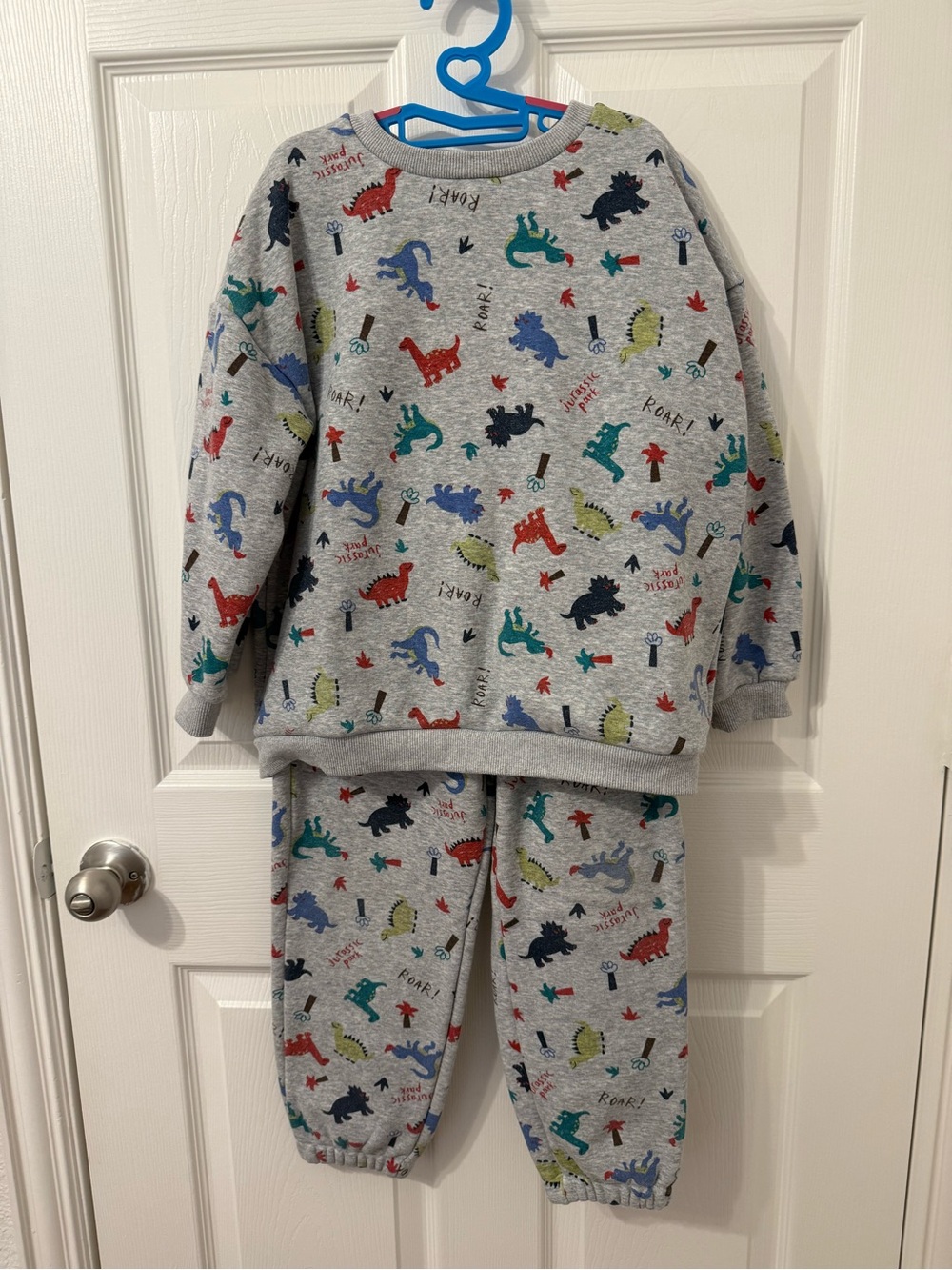 Kids dino fleece sweatsuits